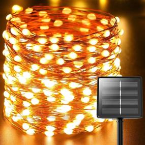 img 4 attached to 🌞 Solar Fairy Lights Outdoor, Kolpop 73ft 220 LED (Upgraded Oversize Lamp Bead) Solar String Lights Outdoor Waterproof 8 Modes for Christmas Tree Lights Home Garden Party Patio Decor (Warm White)