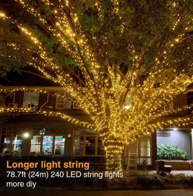 img 2 attached to 🌞 Solar Fairy Lights Outdoor, Kolpop 73ft 220 LED (Upgraded Oversize Lamp Bead) Solar String Lights Outdoor Waterproof 8 Modes for Christmas Tree Lights Home Garden Party Patio Decor (Warm White)