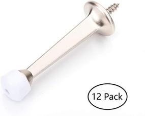 img 1 attached to 🚪 HOME MASTER HARDWARE Heavy Duty 3 inch Satin Nickel Door Stops with Rubber Tips - 12 Pack