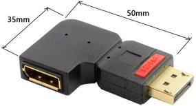 img 2 attached to 🔌 Cablecc Right Angled 90 Degree DisplayPort Male to Female Extension Adapter - Standard DP 4K: Enhanced Connectivity with Improved Flexibility