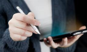 img 2 attached to 🖊️ Высокоточное перо BoxWave Stylus Pen для Samsung Galaxy S10 Plus - Металлическое серебро: активное перо AccuPoint с ультратонким наконечником.