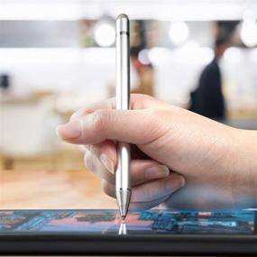 img 1 attached to 🖊️ Высокоточное перо BoxWave Stylus Pen для Samsung Galaxy S10 Plus - Металлическое серебро: активное перо AccuPoint с ультратонким наконечником.