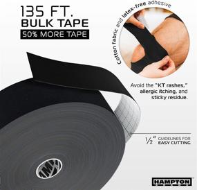 img 1 attached to 🏊 135 Feet Waterproof Bulk Kinesiology Tape for Sports Therapy Support- Original Premium Therapeutic Elastic & Hypoallergenic Cotton in Black