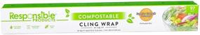 img 4 attached to 🌱 Responsible Products: Home Compostable Cling Wrap for Food - Non-Plastic Biodegradable Film, Reusable, Zero Waste, Non-Toxic