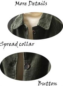 img 1 attached to Minibee Corduroy Jackets Outwear: Trendy ArmyGreen Women's Clothing for Coats, Jackets & Vests