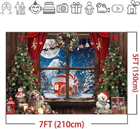 img 1 attached to 🎄 Mocsicka Rustic Christmas Backdrop | Window, Tree, Gifts, and Snow Mountain Photo Background | Candy Cane Winter Christmas North Pole Party Decorations | Photography Backdrops (7x5ft)