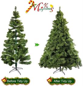img 1 attached to JEFEE 6FT Christmas Tree: Artificial Pin Tree with Metal Stand - Indoor & Outdoor Xmas Decoration, Green (777Tips)