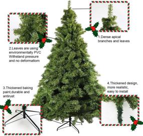img 3 attached to JEFEE 6FT Christmas Tree: Artificial Pin Tree with Metal Stand - Indoor & Outdoor Xmas Decoration, Green (777Tips)