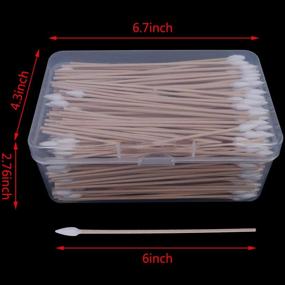 img 3 attached to 🧹 400 Packs Wooden Long Cotton Swabs with Storage Case - Multi-purpose Cleaning Swabs for Makeup, Jewelry, Firearm, and Ear Cleaning