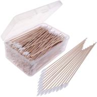 🧹 400 packs wooden long cotton swabs with storage case - multi-purpose cleaning swabs for makeup, jewelry, firearm, and ear cleaning logo