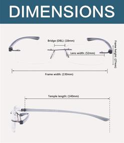 img 3 attached to Small Rimless Reading Glasses for Men and Women - Stylish Optical Readers