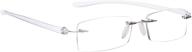 small rimless reading glasses for men and women - stylish optical readers logo