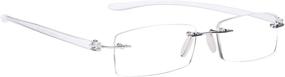 img 4 attached to Small Rimless Reading Glasses for Men and Women - Stylish Optical Readers