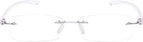 img 1 attached to Small Rimless Reading Glasses for Men and Women - Stylish Optical Readers