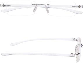 img 2 attached to Small Rimless Reading Glasses for Men and Women - Stylish Optical Readers