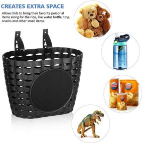 img 3 attached to 🚲 Garneck Children Bike Basket: Easy Installation, Detachable Front Handlebar Basket for Kids Bike - Black, Size S