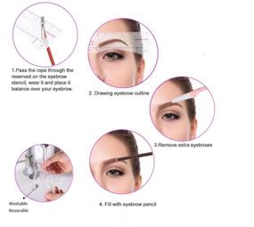 img 2 attached to 💁 Women's Reusable Eyebrow Stencil Kit - 23 Trendy Styles for Effortless 3-Minute Eyebrow Makeup - Fashionable Eyebrow Shaper Template Tools