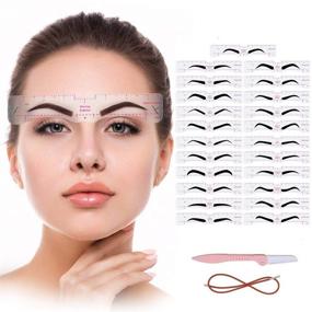 img 4 attached to 💁 Women's Reusable Eyebrow Stencil Kit - 23 Trendy Styles for Effortless 3-Minute Eyebrow Makeup - Fashionable Eyebrow Shaper Template Tools