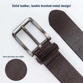 img 2 attached to MONTTIER Extra Durable Top Grain Leather Belt for Men | Stylish Accessories