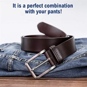 img 3 attached to MONTTIER Extra Durable Top Grain Leather Belt for Men | Stylish Accessories