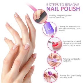 img 3 attached to 💅 Gel Nail Polish Remover Kit - 200pcs Lint Free Nail Wipes 10pcs Nail Polish Remover Clips Pump Dispenser Cuticle Pusher Nail Brushes Nail File Nail Buffer BTArtbox Gel Polish Remover Tools Set