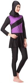 img 4 attached to 👙 GladThink Women's Muslim Burkini 3-Piece Lady's Swimsuit Swimwear: Stylish Coverage for Modest Poolside Fashion