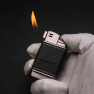 🔥 надежный заправляемый зажигалка для трубки: мягкий пламя, ноана с чешскими инструментами для трубок, чистящими средствами, жесткими щетками (черный) логотип