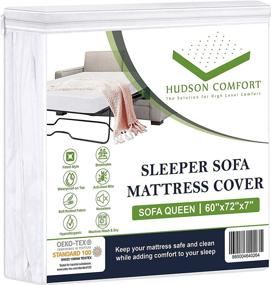 img 4 attached to 🛋️ Обивка для дивана-трансформера Hudson Comfort: верх из водонепроницаемого материала, мягкая микрофибра, простыня на матрас для дивана - размер "Queen" (60x72x7 дюймов)