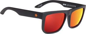 img 3 attached to 🕶️ SPY Optic Discord, Square Sunglasses for Enhanced Color and Contrast, Dale Jr Matte Black - HD Plus Gray Green with Orange Spectra Mirror Lenses