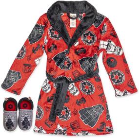img 4 attached to 👦 Boys LEGO Star Wars Robe Set: Darth Vader Bathrobe Pajamas with Slippers, Sizes 4/5-10/12