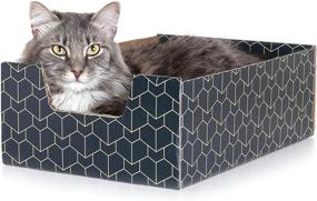 img 4 attached to 💙 Purrfect Cat Box in Lovely Blue: A Feline's Dream Retreat