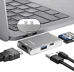 img 1 attached to Alpharan USB C Hub for MacBook Pro 2016/2017 - 4K HDMI, USB 3.0, SD & Micro SD Reader