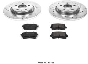 img 2 attached to Улучшите свои тормозные характеристики с набором Power Stop K4745 задних тормозных колодок из углеродного волокна и сверлеными и нарезанными тормозными роторами 🔝 Z23