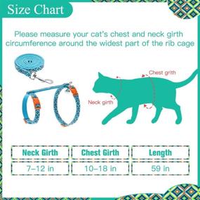 img 3 attached to 🐱 EXPAWLORER Cat Leash and Harness Set - Adjustable H Shape Cat Harness and Leash - Escape Proof Design - Ethnic Style Kitten Harness - Outdoor Walking Harness for Cats