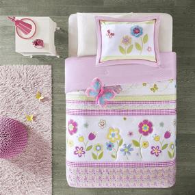 img 3 attached to 🌸 Spring Bloom 3-Piece Comforter Set for Twin Beds in Multicolor by Mizone Kids