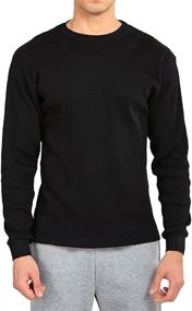 img 2 attached to 🔥 Warmth and Style Combined: Men's Classic Fit Waffle-Knit Heavy Thermal Shirt