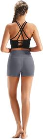 img 1 attached to 🩳 Rocorose Women's Tummy Control Yoga Shorts – 4-Way Stretch High Waist Workout Running Shorts with Pockets