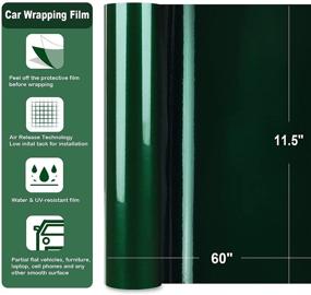 img 3 attached to 🚗 TECKWRAP Metallic Gloss Green Car Wrap Film Roll 11.5"x 60" with Air Release - Crystal Emerald