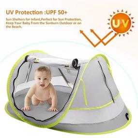 img 2 attached to 🏖️ Epltion 2021 Baby Beach Tent: Pop Up UV Protection Sun Shelter for Infants - UPF 50+ Rating, Carry Bag Included