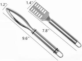 img 2 attached to Скалер для рыбы Mesheshe 2PCS: быстрое и легкое удаление чешуи с помощью нержавеющей стальной зубчатой щетки.