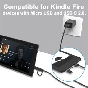 img 3 attached to 🔌 [UL Listed] Charger Compatible for Amazon Kindle Fire HD 10 9th Gen 2019, Fire HDX 6&#34; 7&#34; 8.9&#34; 9.7&#34;, Fire 7 HD 8 10 Tablet and Phone with 5FT Micro-USB &amp; USB C 2 in 1 Cable - Improved SEO