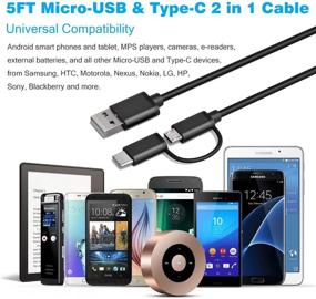 img 1 attached to 🔌 [UL Listed] Charger Compatible for Amazon Kindle Fire HD 10 9th Gen 2019, Fire HDX 6&#34; 7&#34; 8.9&#34; 9.7&#34;, Fire 7 HD 8 10 Tablet and Phone with 5FT Micro-USB &amp; USB C 2 in 1 Cable - Improved SEO