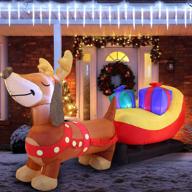 🎄 delightful 8 ft long christmas puppy inflatable with led lights for festive indoor and outdoor decor - joiedomi logo