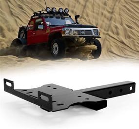 img 4 attached to 🚚 BUNKER INDUST Receiver Hitch Winch Cradle Mount Plate: A Versatile 2" Trailer Hitch Winch Mounting Bracket for ATV UTV Truck