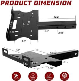 img 3 attached to 🚚 BUNKER INDUST Receiver Hitch Winch Cradle Mount Plate: A Versatile 2" Trailer Hitch Winch Mounting Bracket for ATV UTV Truck