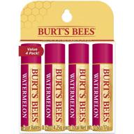 🍉 burt's bees watermelon lip balm: 100% natural moisturizing - 4 tubes for long-lasting hydration logo