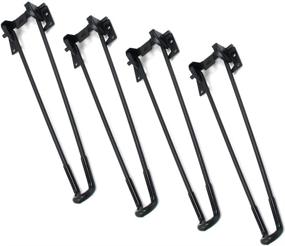 img 4 attached to 🛠️ MEETWARM 16-inch Foldable Hairpin Legs, Black Metal Folding Table Legs, DIY Furniture Legs for Coffee and End Tables, Side Table, Laptop Table, Mini Desk - Set of 4 with Rubber Pads & Screws