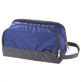 img 4 attached to Compact Travel Toiletry Bag: Yeiotsy Small Light Dopp Kit Organizer - Sapphire Blue