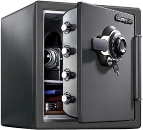 img 4 attached to SentrySafe SFW123DSB: 1.23 Cubic Feet Fireproof & Waterproof Safe, Dial Combination, Gray
