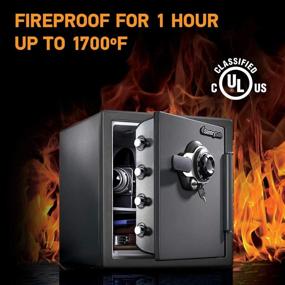 img 3 attached to SentrySafe SFW123DSB: 1.23 Cubic Feet Fireproof & Waterproof Safe, Dial Combination, Gray